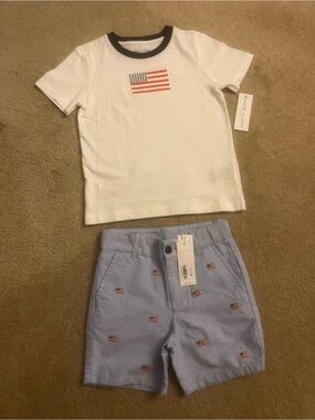 Janie and jack boys shirt & shorts set size 4